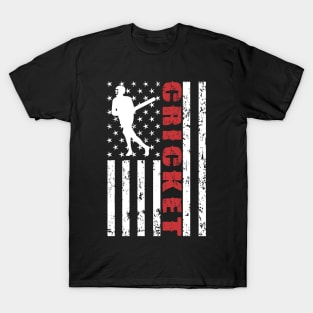 Cricket American Flag - US Sports T-Shirt